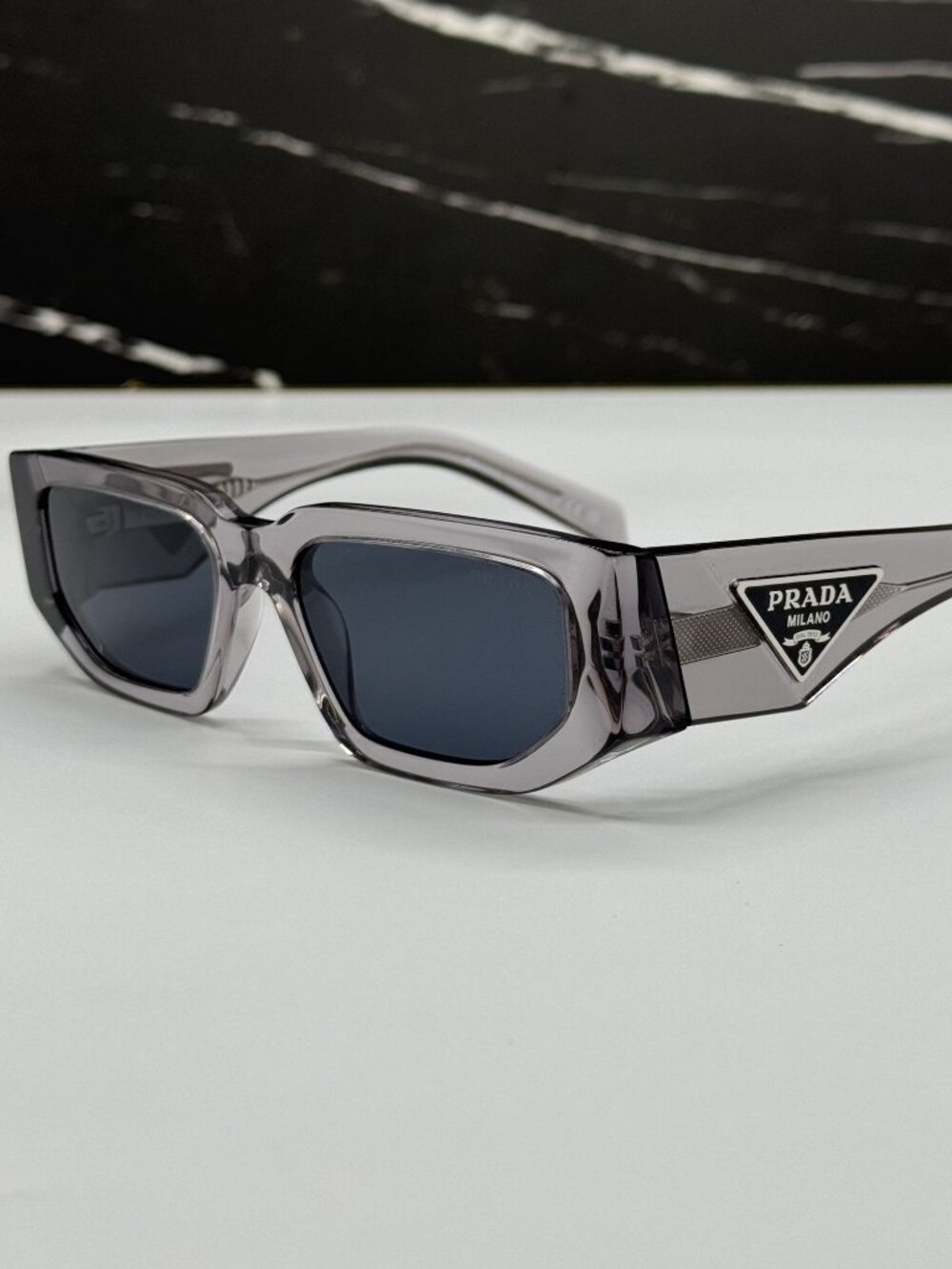 NEW PRADA PR09ZS 18S09T SUNGLASSES TRANSPARENT GRAY UNISEX PR 09ZS, SPR 09Z - Picture 2 of 10
